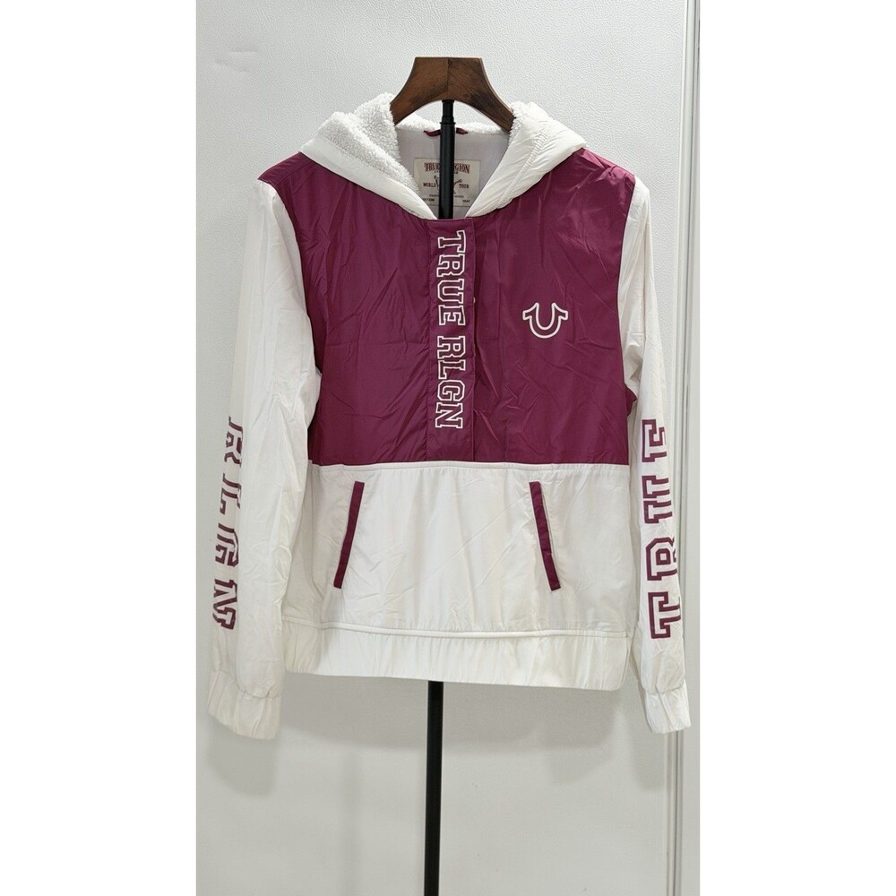 JACKET SWEATSHIRT True Religion Women Medium Mesh Lined Sherpa Hooded